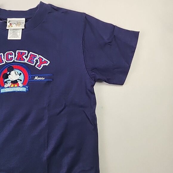 Walt Disney Mickey Mouse T-Shirt Kids Small Size 6 Blue Embroidered Cotton Tee - Picture 5 of 11